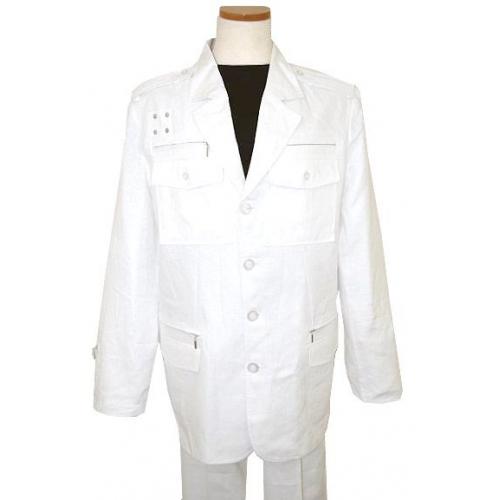 Prestige 100% Linen White Suit BLZ1203